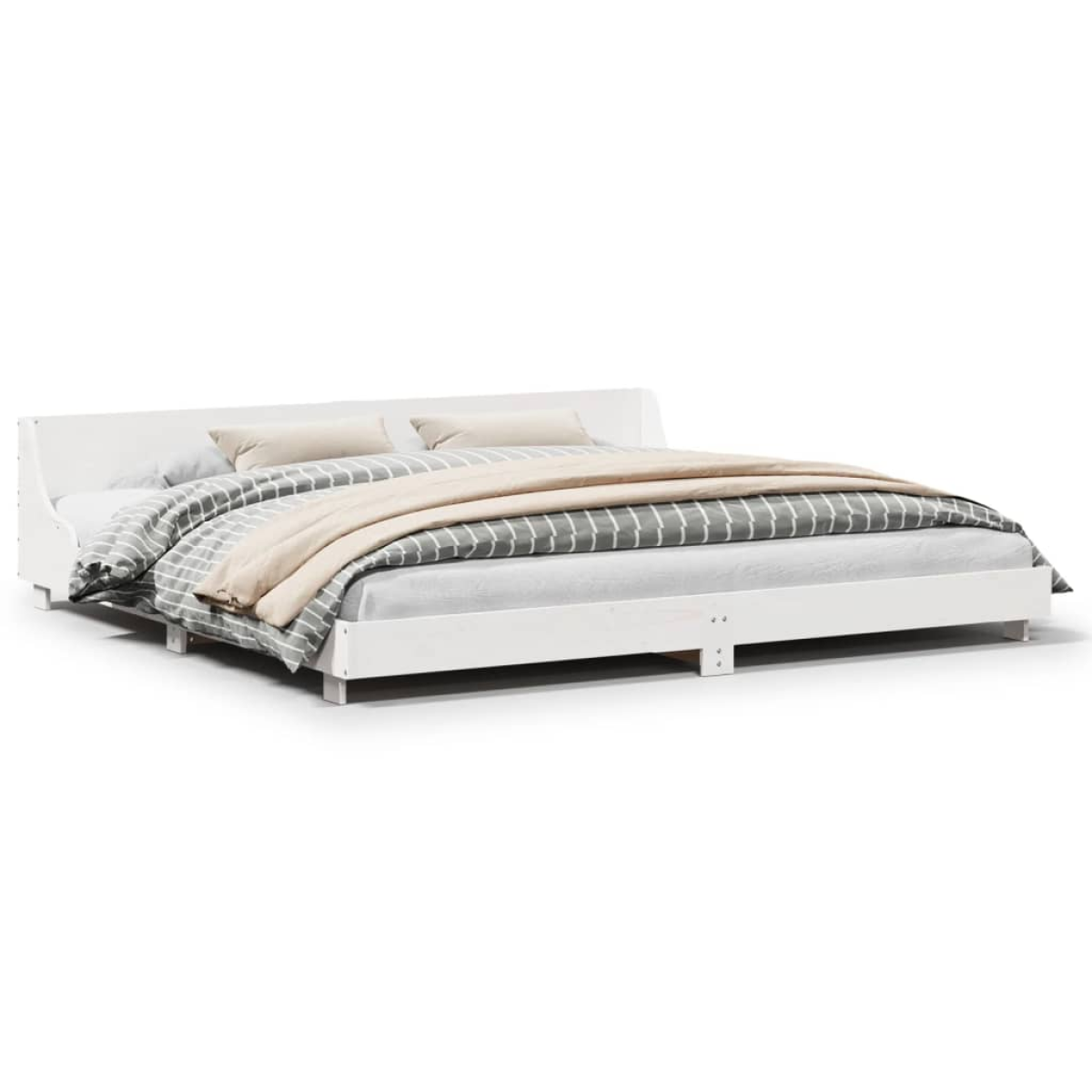 vidaXL Bed Frame without Mattress White 180x200 cm Super King Solid Wood Pine - from vidaXL