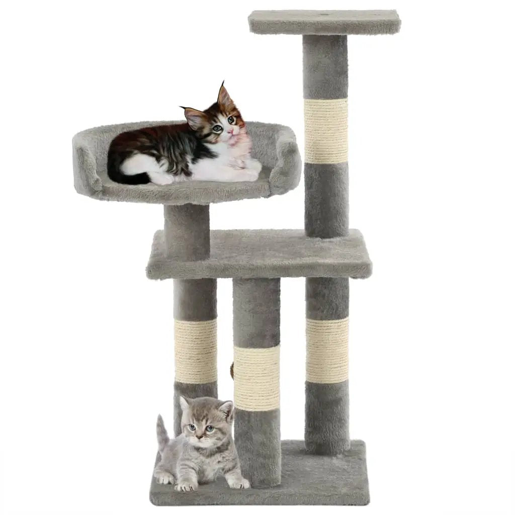 vidaXL vidaXL Cat Tree with Sisal Scratching Posts 65 cm Grey - Cat Tree