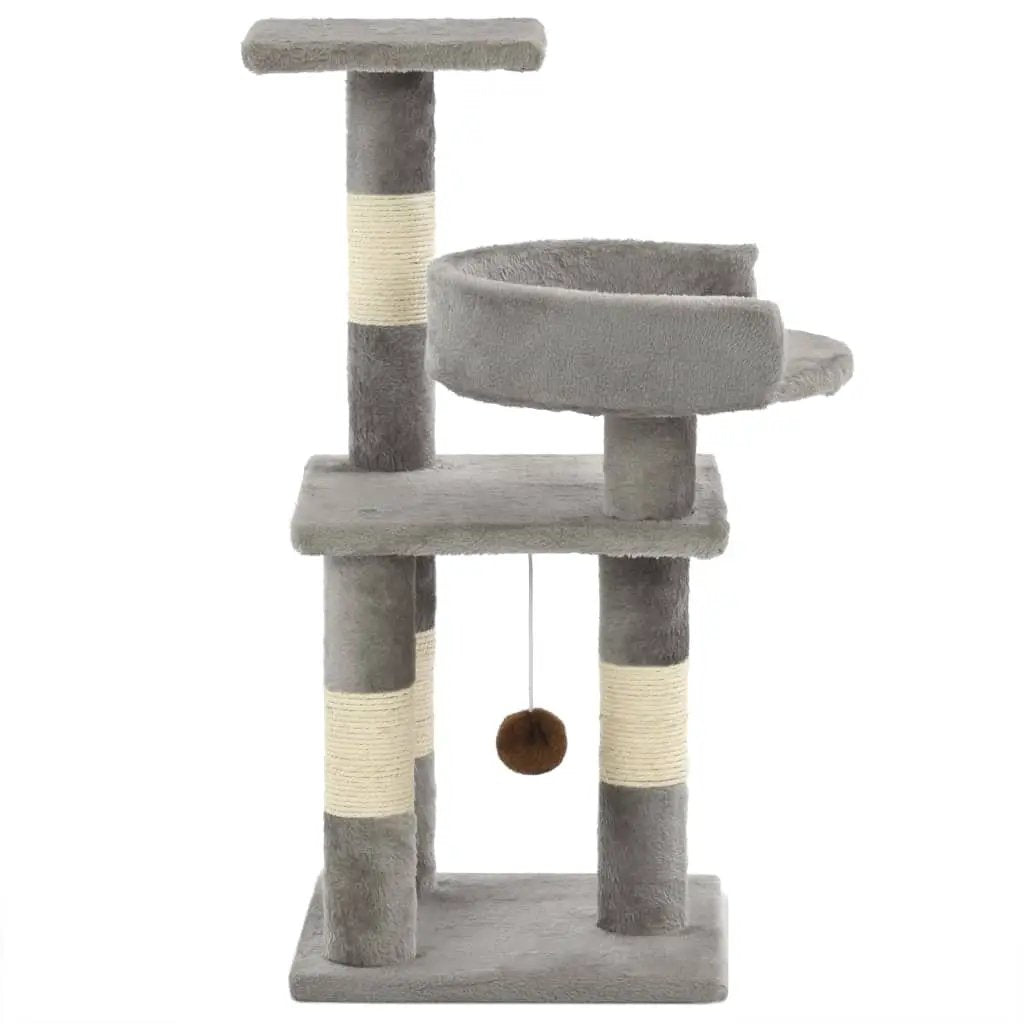 vidaXL vidaXL Cat Tree with Sisal Scratching Posts 65 cm Grey - Cat Tree