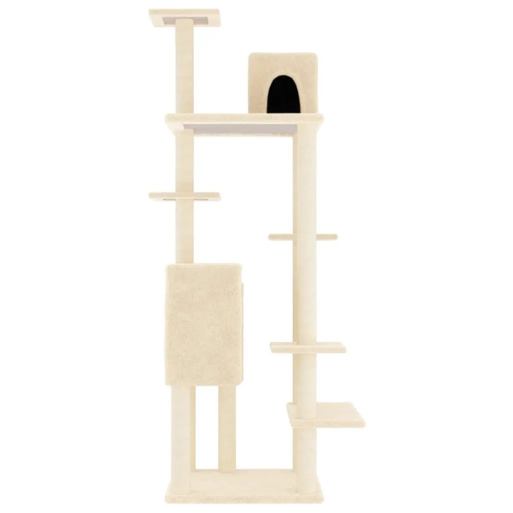 vidaXL vidaXL Cat Tree with Sisal Scratching Posts Cream 154 cm - Cat Tree