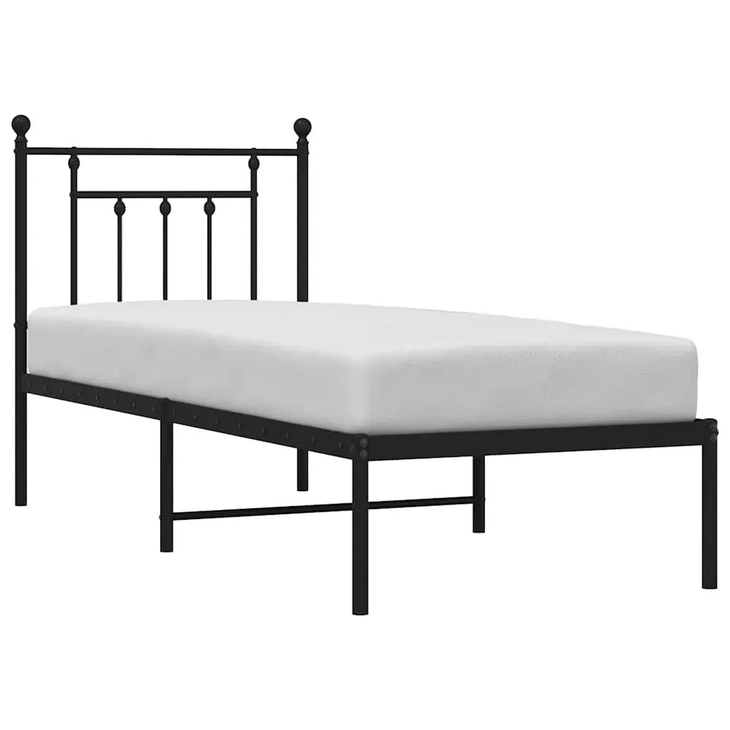 vidaXL Bed Frame | Black | Powder-Coated Steel | Small Single | Bed Frame - from vidaXL