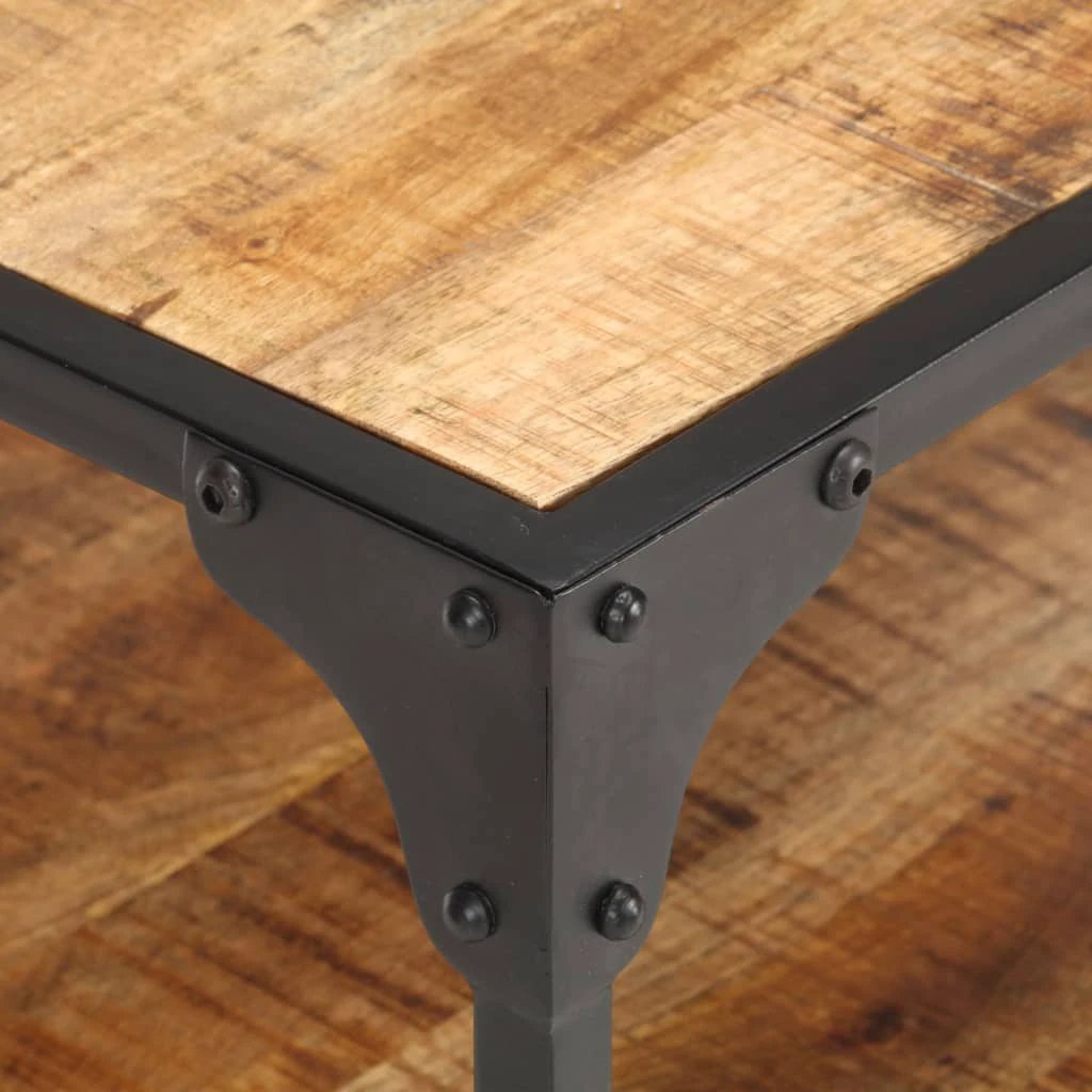 VidaXL Industrial Coffee Table 60x60x35 cm Solid Mango Wood Durable Living Room Decor by vidaXL