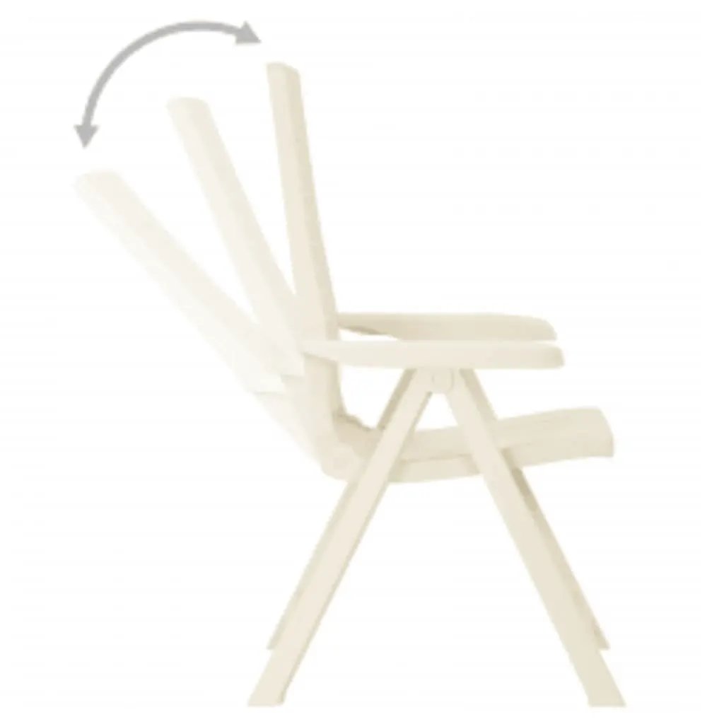vidaXL vidaXL Garden Reclining Chairs 2 pcs Plastic White - Garden Chairs