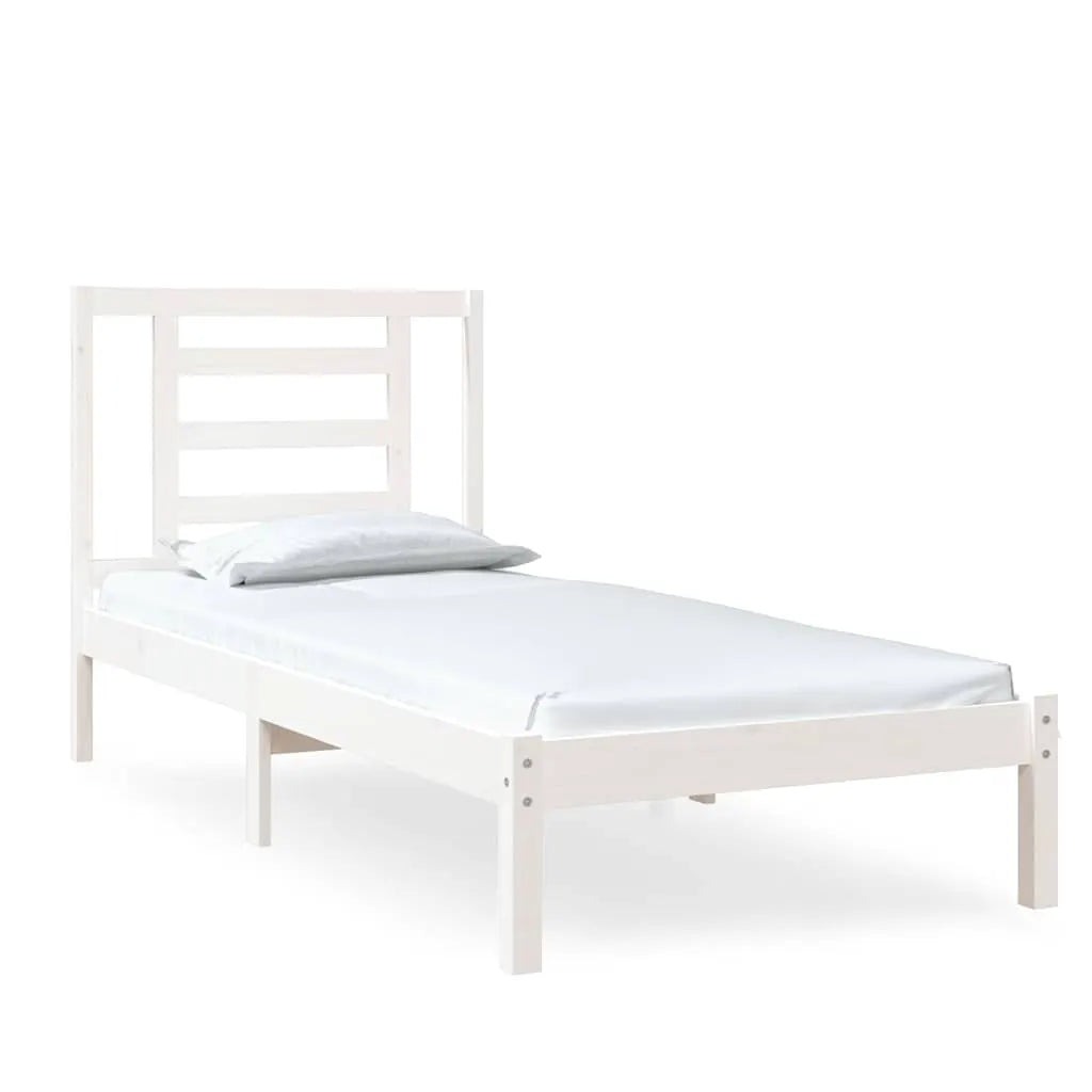 vidaXL Bed Frame without Mattress White 75x190 cm Small Single Solid Wood - from vidaXL