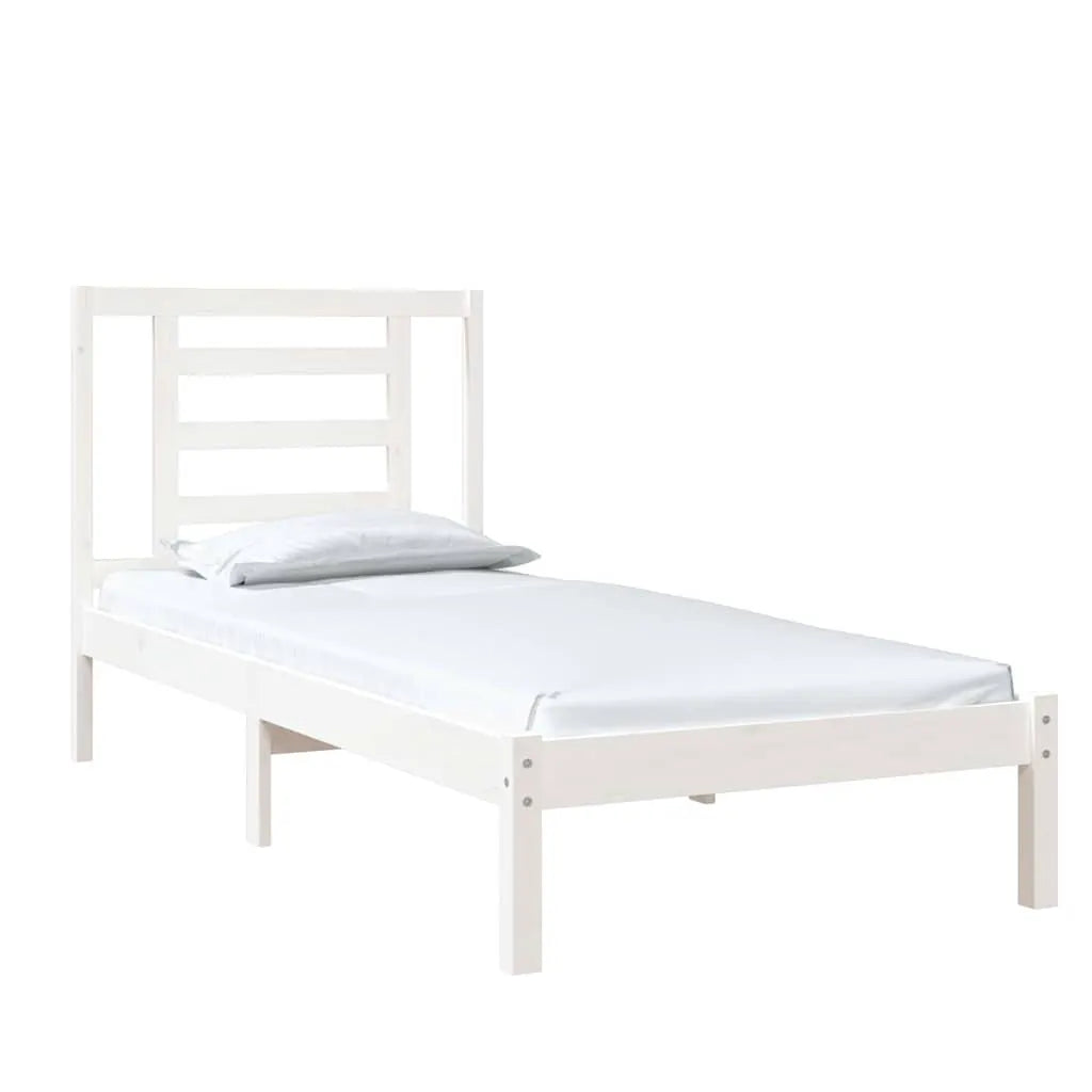 vidaXL Bed Frame without Mattress White 75x190 cm Small Single Solid Wood - from vidaXL