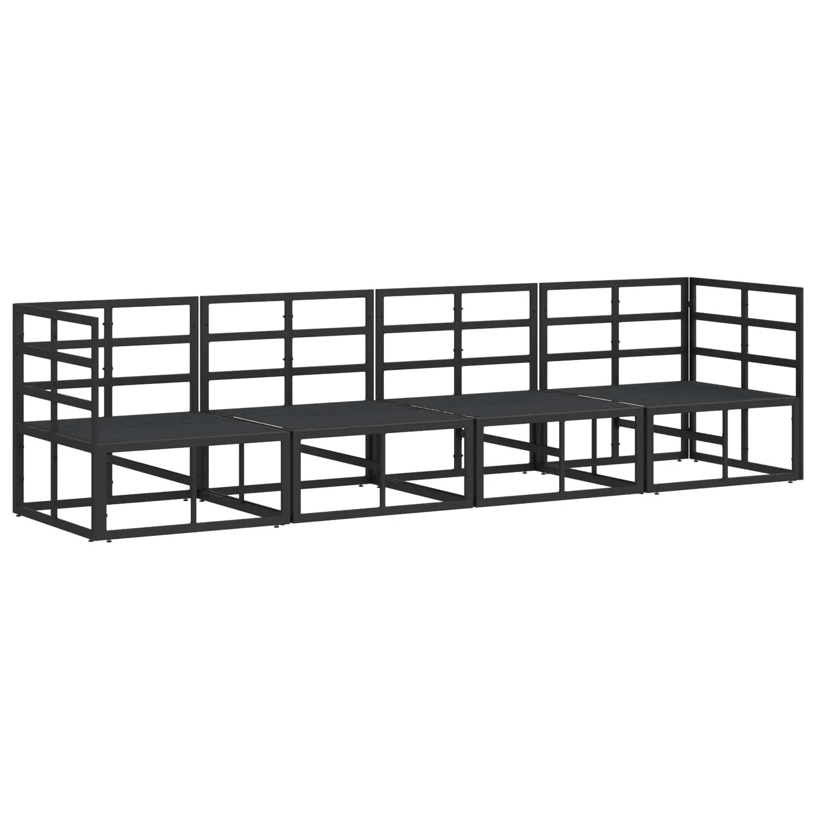 vidaXL vidaXL Garden Sofa Set 4 pcs Black Metal - Garden Sofa Sets