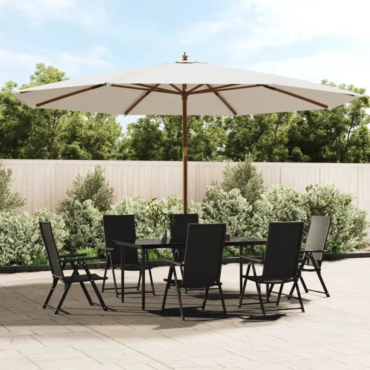vidaXL vidaXL Garden Parasol with Wooden Pole Sand 400x273 cm - Parasol