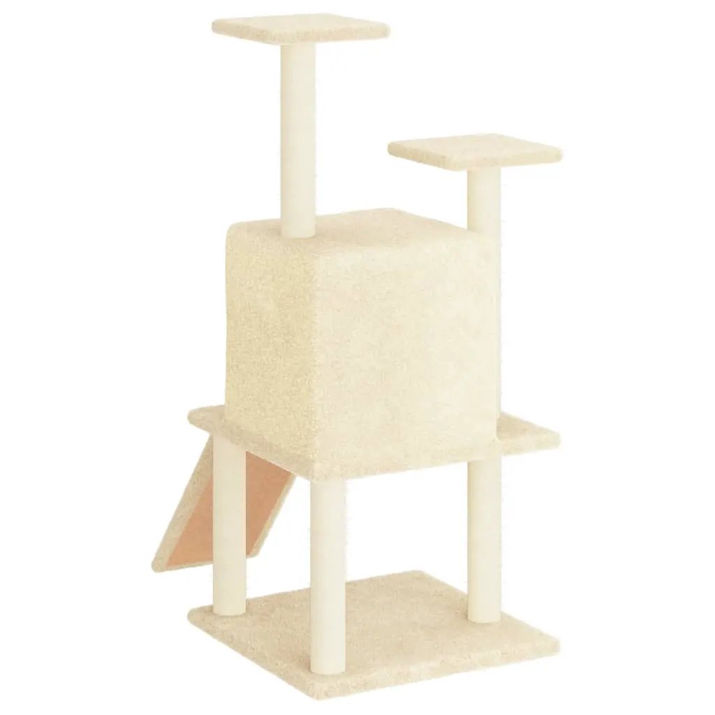 vidaXL vidaXL Cat Tree with Sisal Scratching Posts Cream 110 cm - Cat Tree