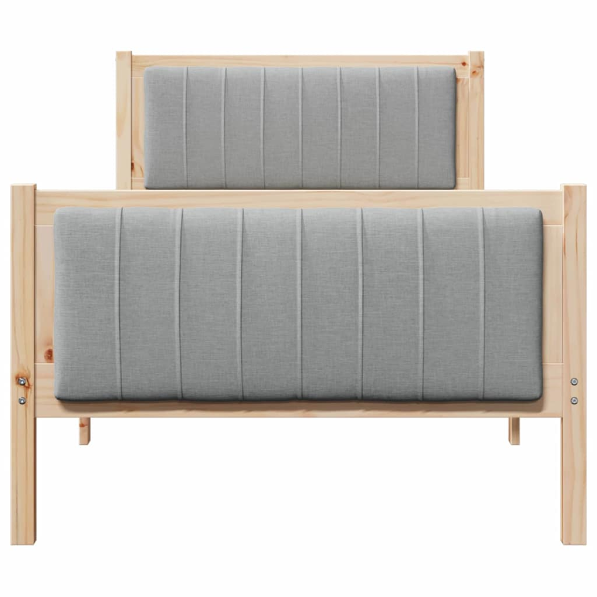 vidaXL Bed frame Brown and light grey 90 x 200 cm Solid pine wood - from vidaXL