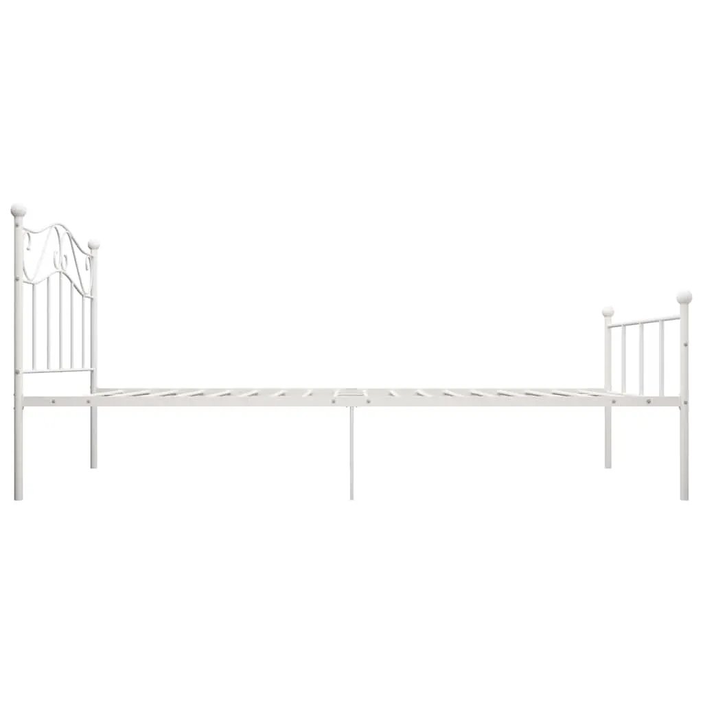 vidaXL Bed Frame | White | Metal | Single | Durable | Bed Frame | Rectangular - from vidaXL