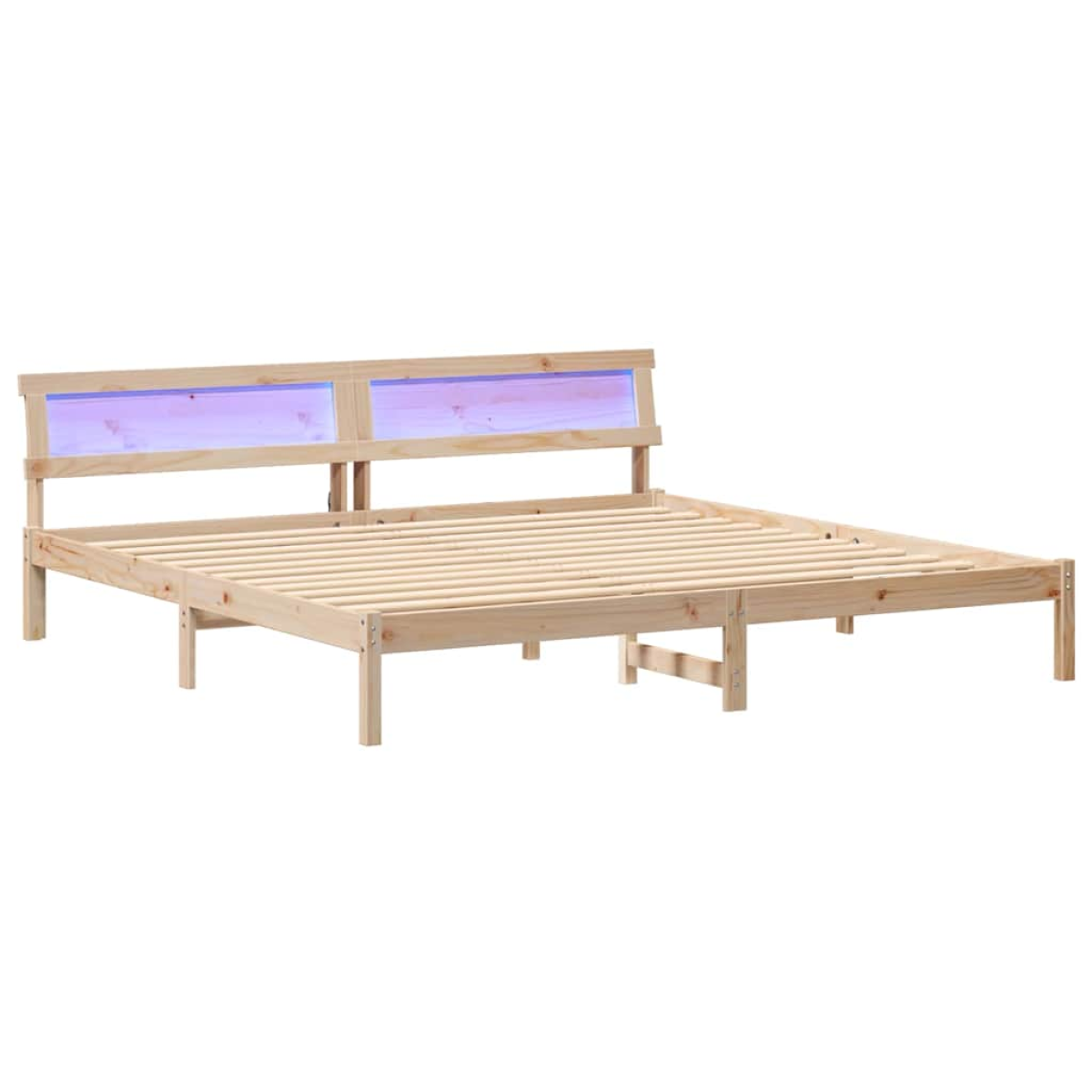 vidaXL Bed Frame with Headboard Brown 180 x 200 cm Solid Pine Wood - from vidaXL