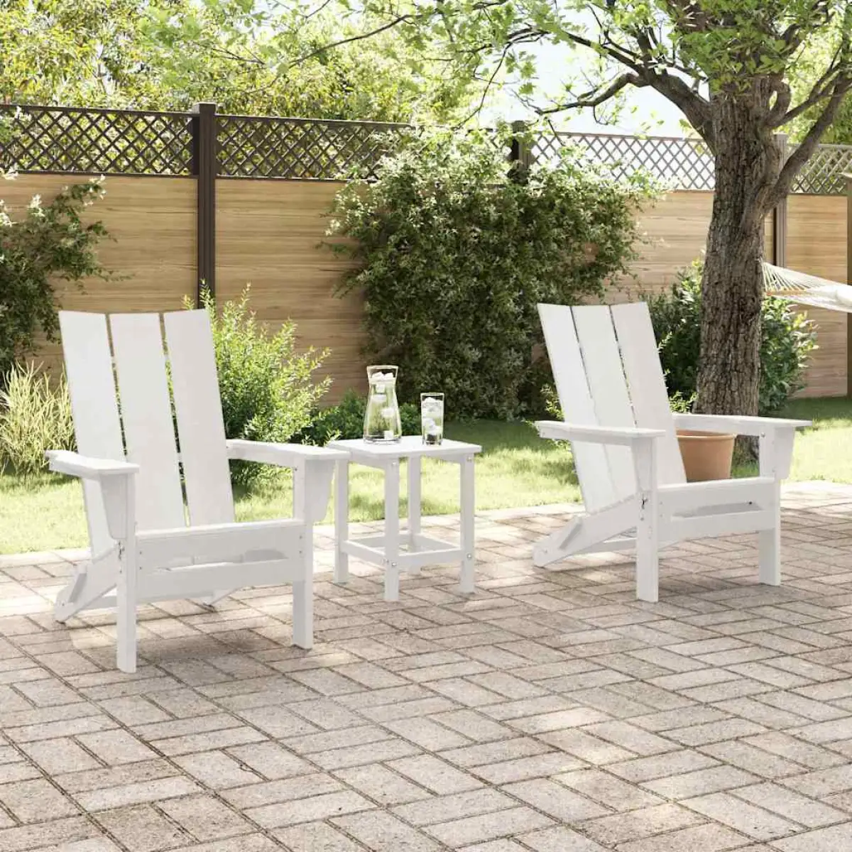 vidaXL vidaXL Garden Chair 2 pcs White 80.5 x 74.5 x 92 cm Polyethylene -