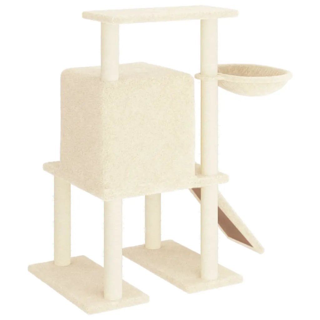 vidaXL vidaXL Cat Tree with Sisal Scratching Posts Cream 96.5 cm - Cat Tree