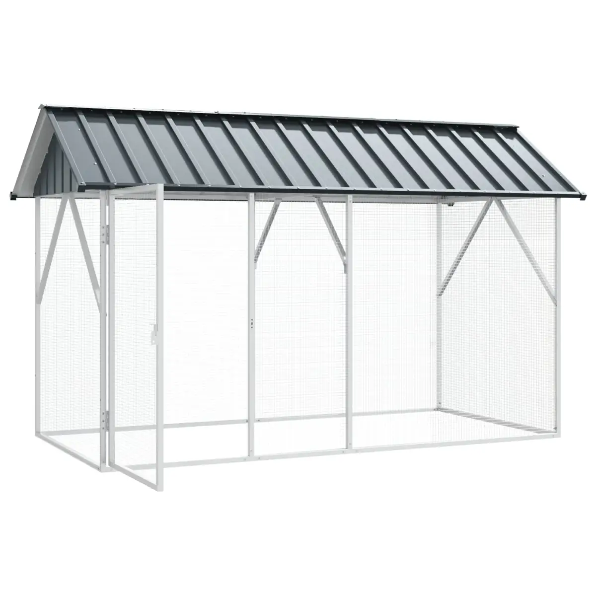 vidaXL vidaXL Bird Cage Anthracite 227 x 112 x 141 cm Galvanised Steel - Bird Cage
