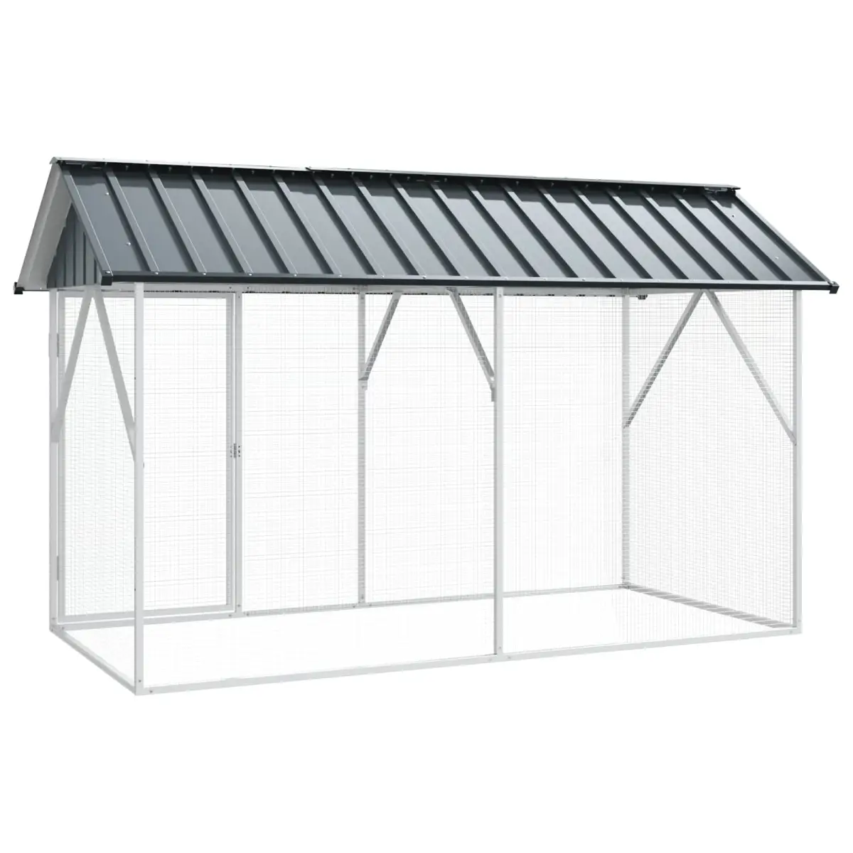 vidaXL vidaXL Bird Cage Anthracite 227 x 112 x 141 cm Galvanised Steel - Bird Cage