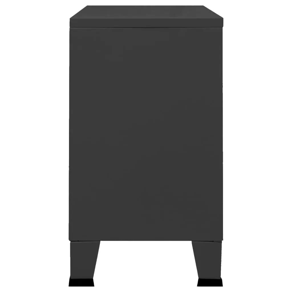vidaXL vidaXL Industrial Sideboard Black 105x35x62 cm Metal and Glass - Sideboard