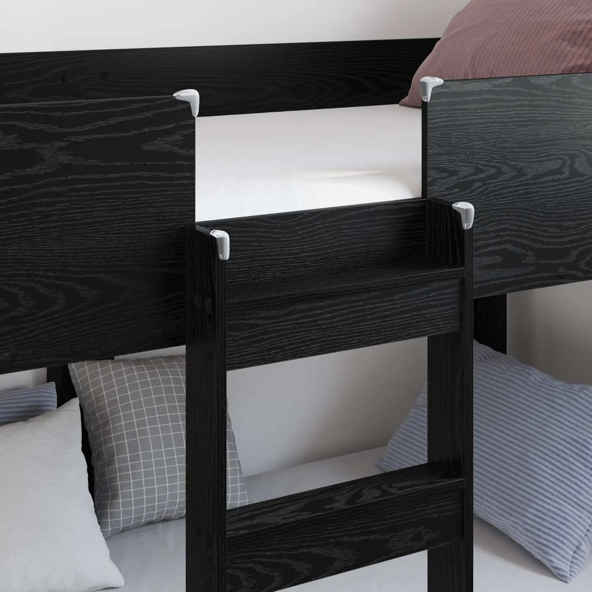 vidaXL Bunk Bed for Kids Black Oak 100 x 200 cm Engineered Wood - from vidaXL