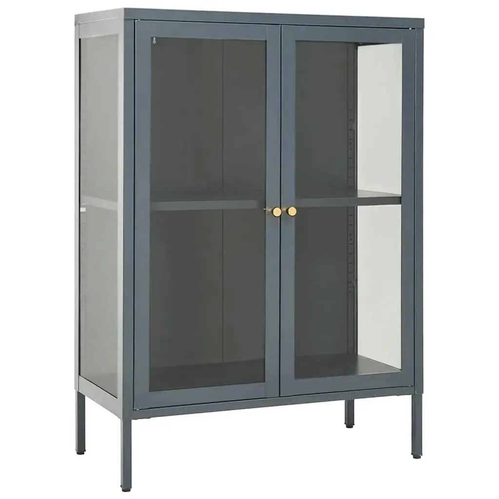 vidaXL vidaXL Sideboard Anthracite 75x35x105 cm Steel and Glass - Sideboard