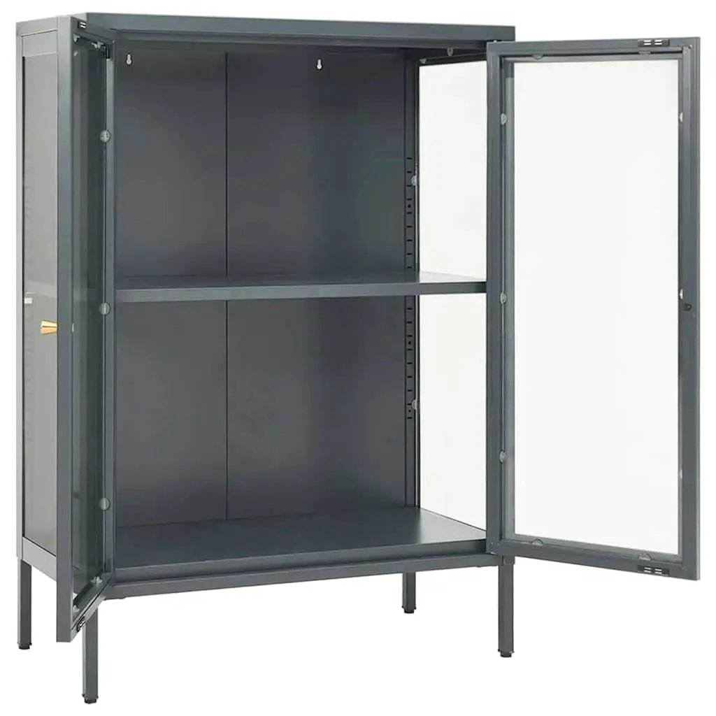 vidaXL vidaXL Sideboard Anthracite 75x35x105 cm Steel and Glass - Sideboard