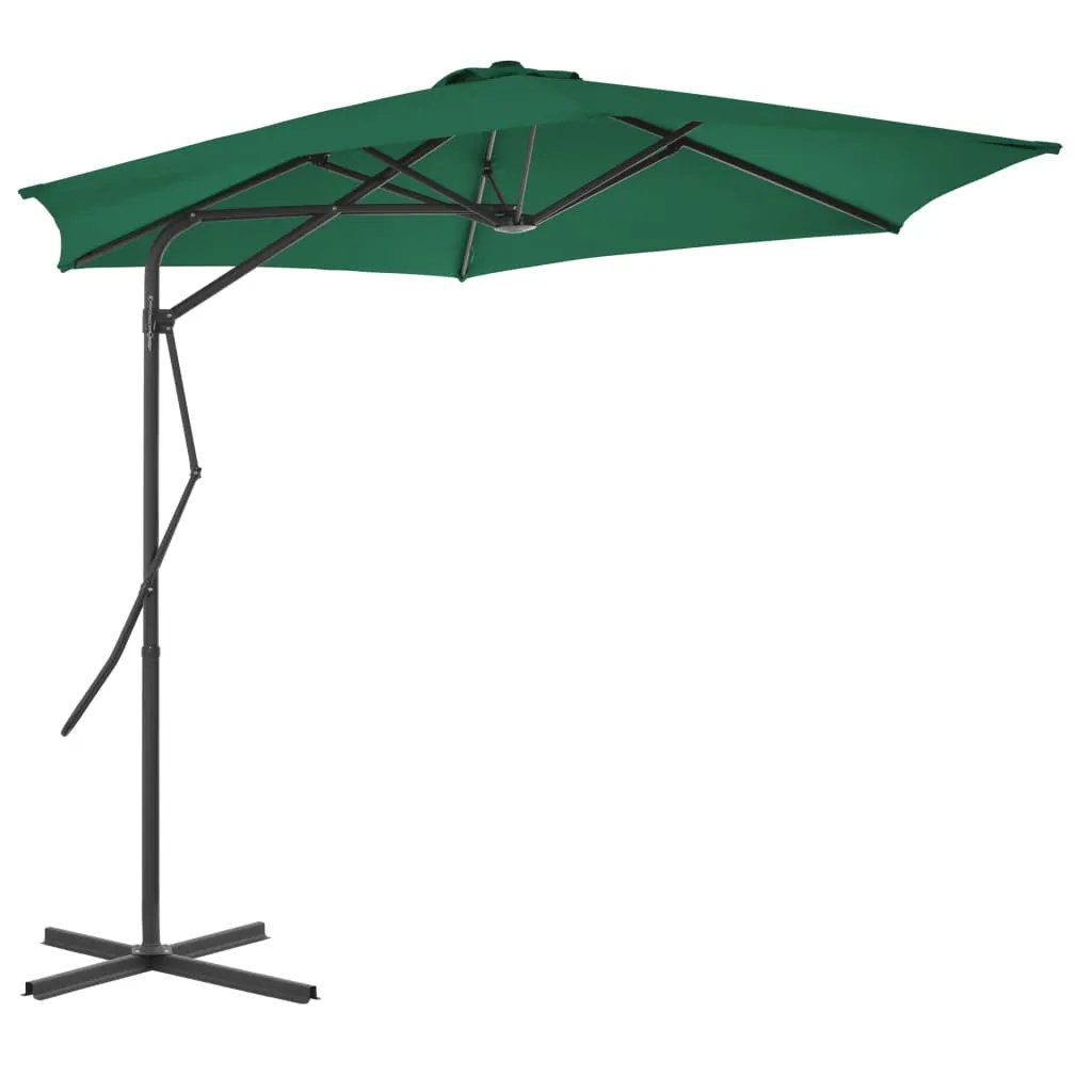 vidaXL vidaXL Garden Parasol with Steel Pole 300 cm Green - Parasol