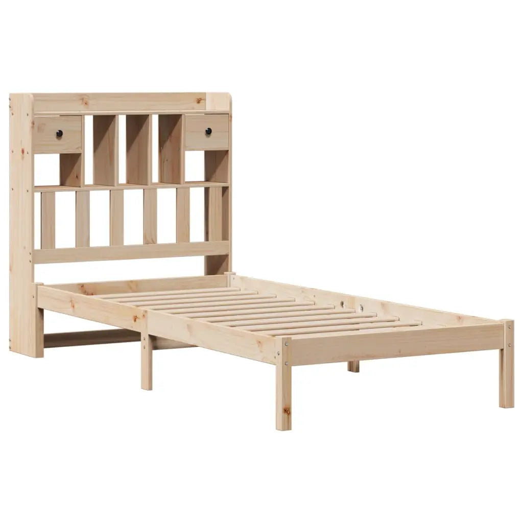 vidaXL Bookcase Bed without Mattress 75x190 cm Small Single Solid Wood Pine - from vidaXL