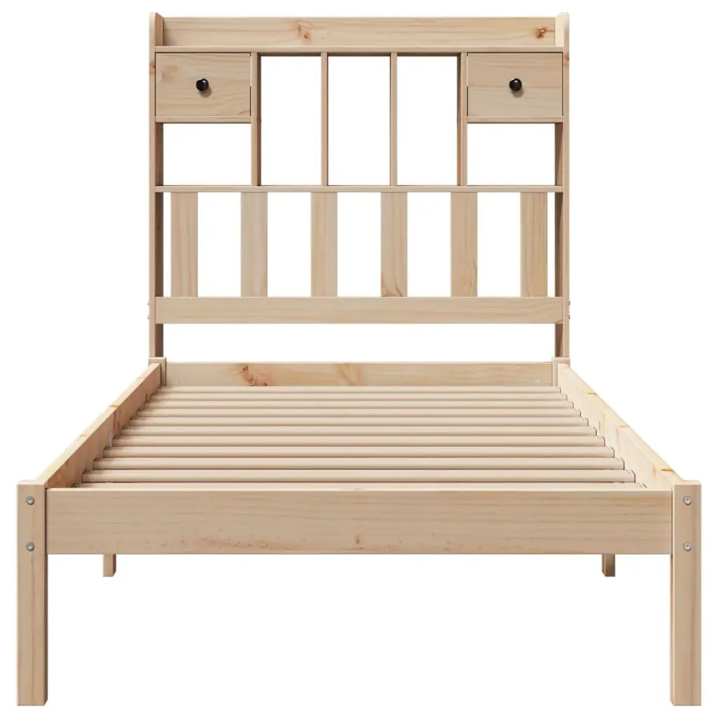 vidaXL Bookcase Bed without Mattress 75x190 cm Small Single Solid Wood Pine - from vidaXL