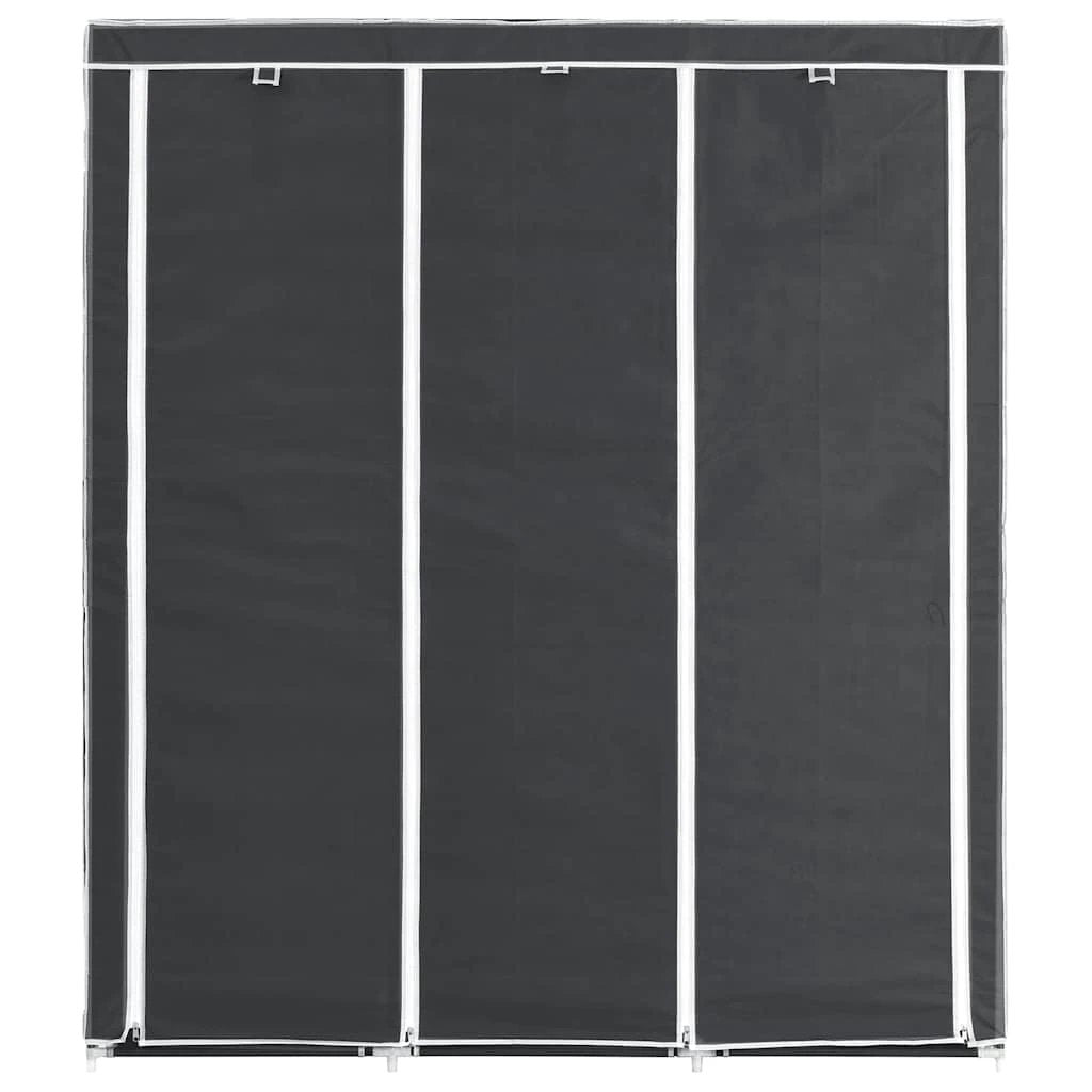 vidaXL vidaXL Wardrobe with Compartments and Rods Black 150x45x175 cm Fabric - Wardrobe