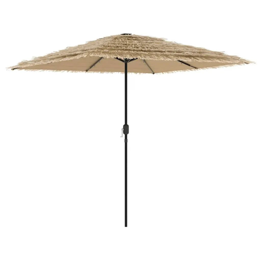 vidaXL vidaXL Garden Parasol with LEDs and Steel Pole Brown 248x248x248 cm - Parasol