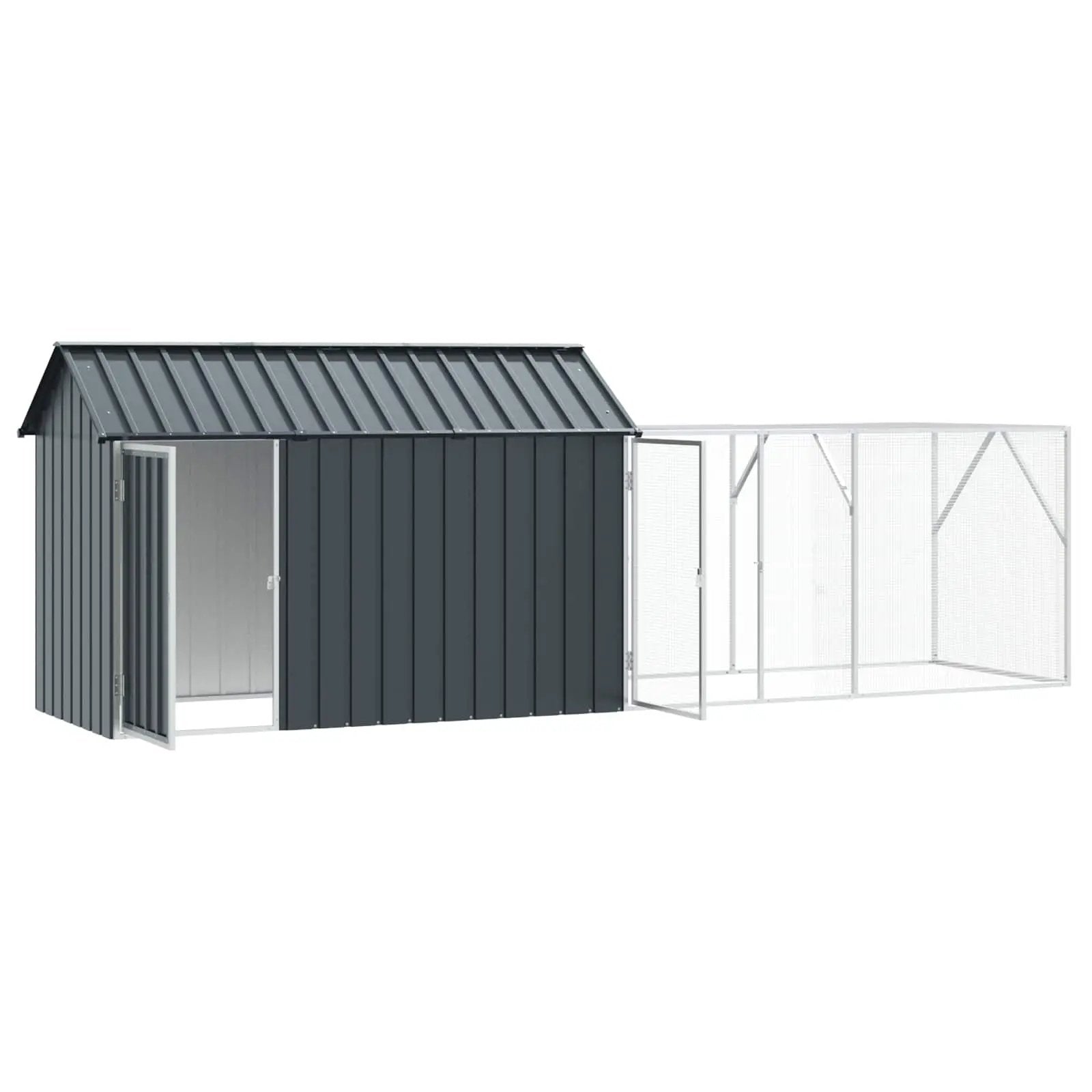 vidaXL vidaXL Bird Cage Anthracite 416.5 x 103 x 142 cm Galvanised Steel - Bird Cage