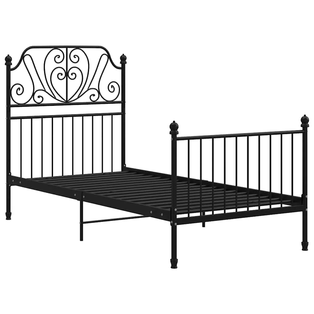 vidaXL Bed Frame | Black | Powder-coated metal | Single | Tough | Bed Frame - from vidaXL