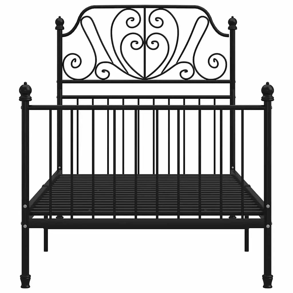 vidaXL Bed Frame | Black | Powder-coated metal | Single | Tough | Bed Frame - from vidaXL