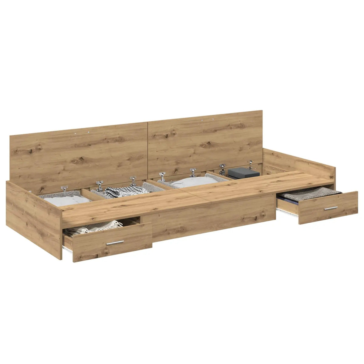 vidaXL Bed Frame with Drawer Artisan Oak 90 x 190 cm Engineered Wood - from vidaXL
