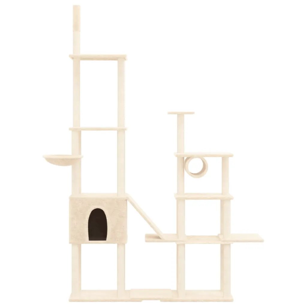 vidaXL vidaXL Cat Tree with Sisal Scratching Posts Cream 279 cm - Cat Tree