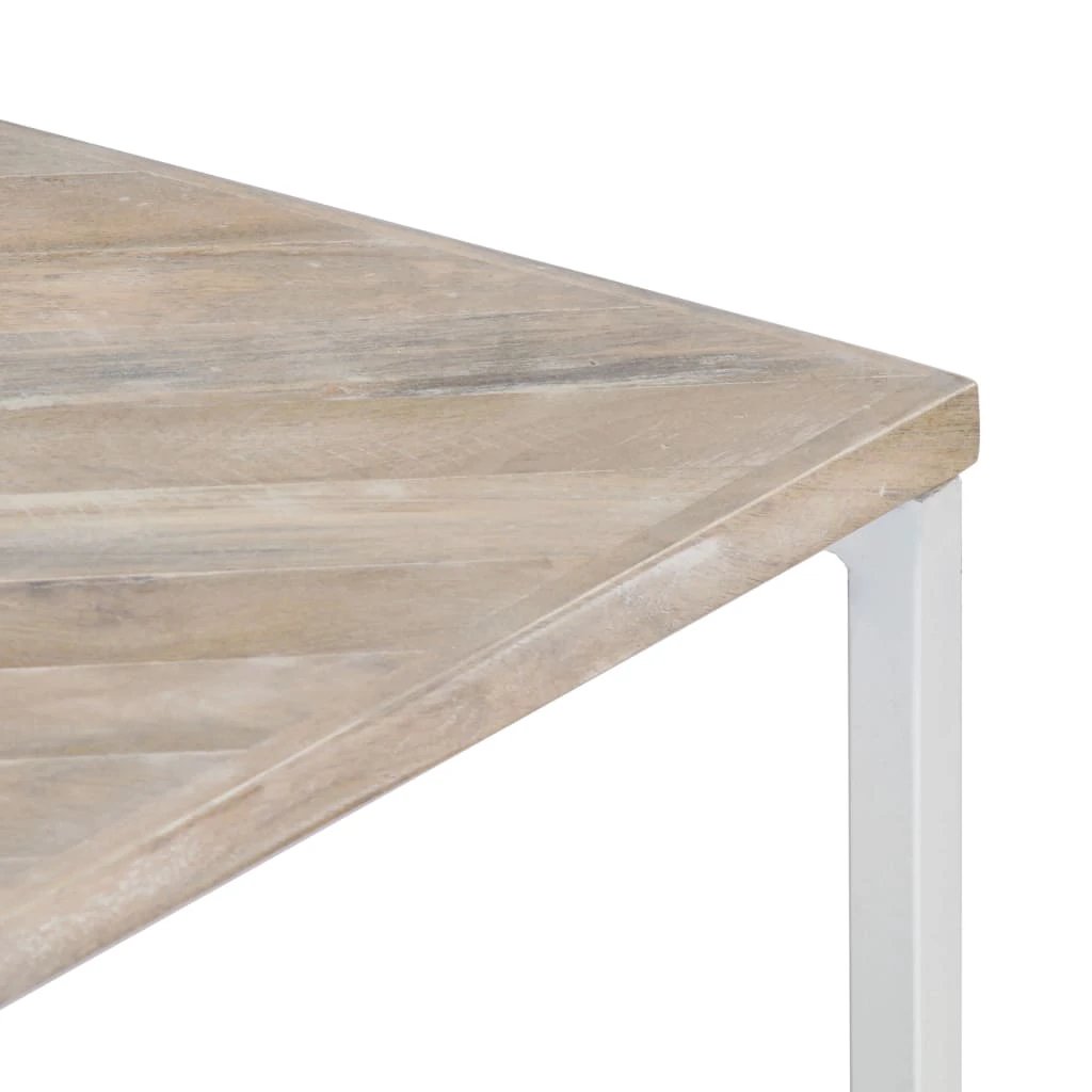 vidaXL VidaXL Coffee Table 110x110x36 Cm Solid Mango Wood Modern Square Frame Centerpiece For Living Room - Coffee Table