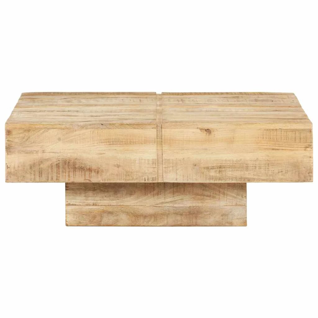 VidaXL Coffee Table 80x80x28 cm Solid Mango Wood With Rustic Finish And Distinct Wood Grain For Living Room by vidaXL