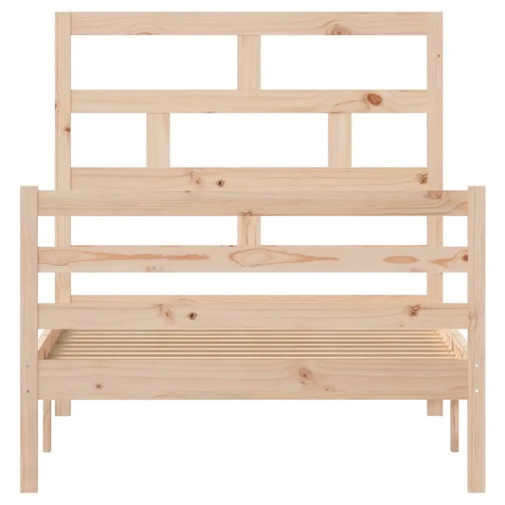 vidaXL Bed Frame | Natural wood | Solid pine wood | Single | Durable | Bed Frame - from vidaXL
