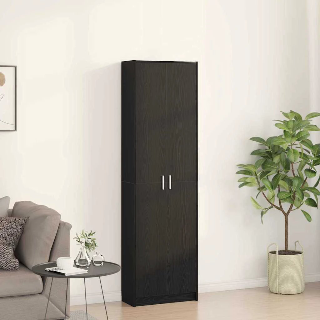 vidaXL vidaXL Wardrobe with Shelf Black Oak 55 x 25 x 189 cm Engineered Wood - Wardrobe