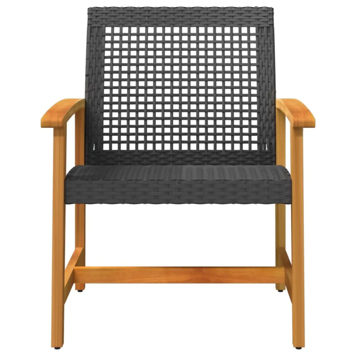 vidaXL vidaXL Garden Chairs 2 pcs Black Poly Rattan and Acacia Wood - Garden Chairs