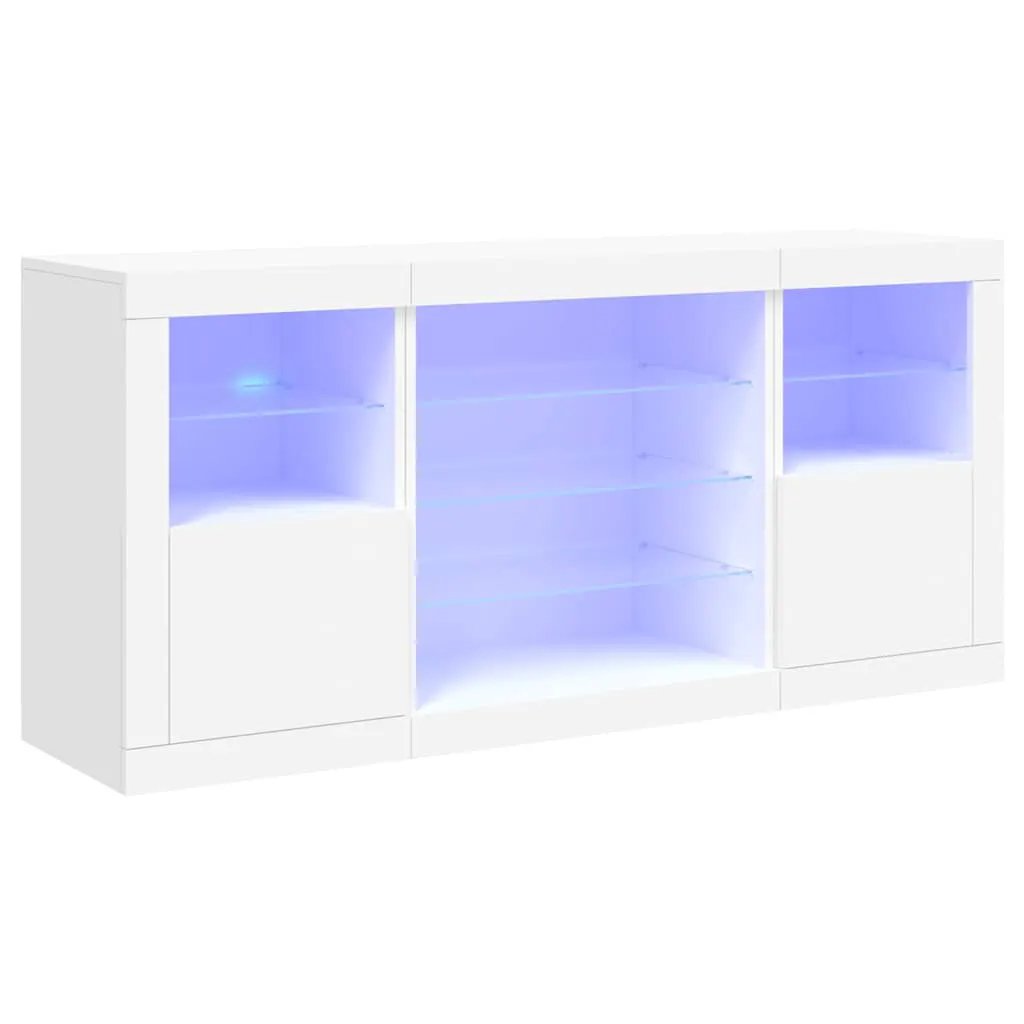 vidaXL vidaXL Sideboard with LED Lights White 142.5x37x67 cm - Sideboard