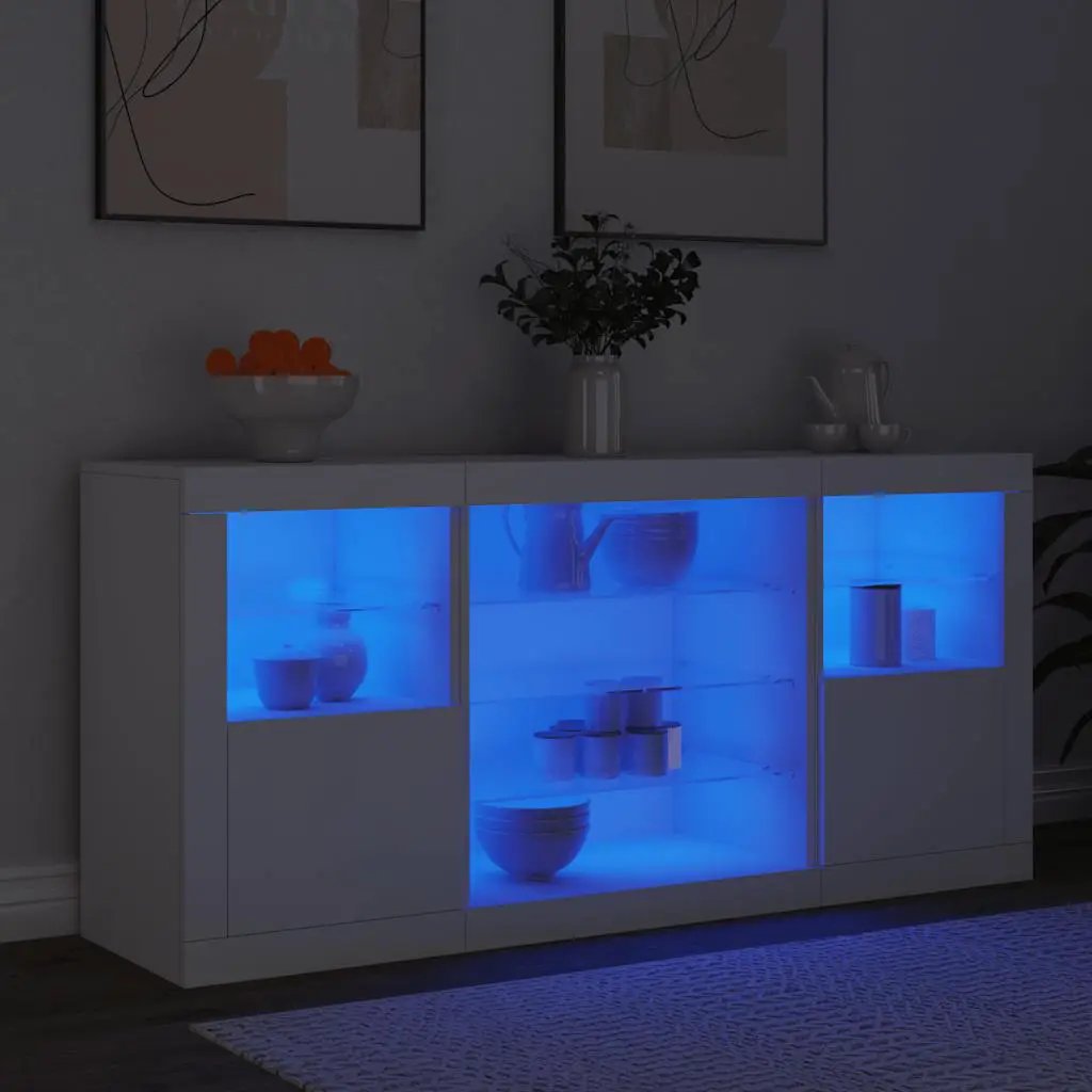 vidaXL vidaXL Sideboard with LED Lights White 142.5x37x67 cm - Sideboard