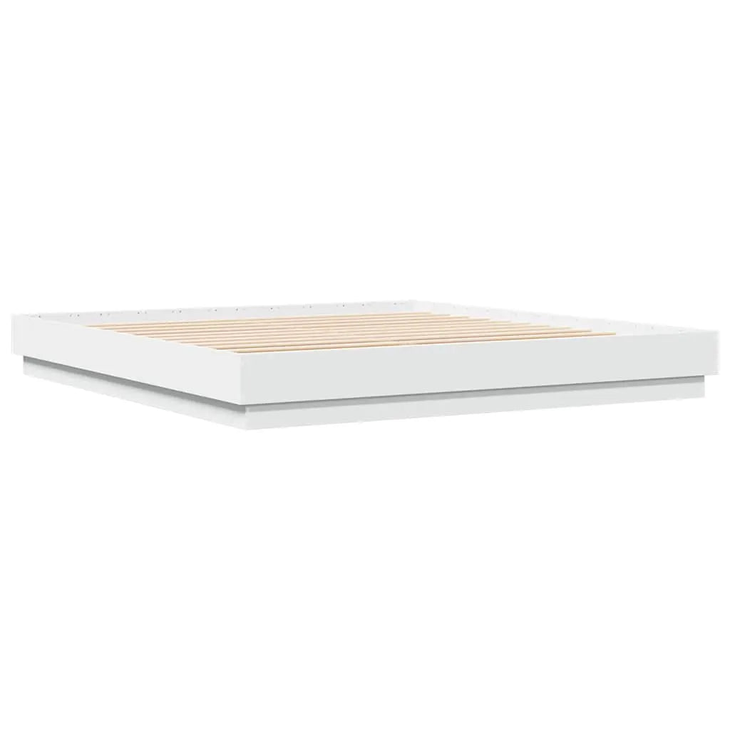 vidaXL Bed Frame | White | Engineered wood | 200x200 cm | Durable | Bed Frame - from vidaXL