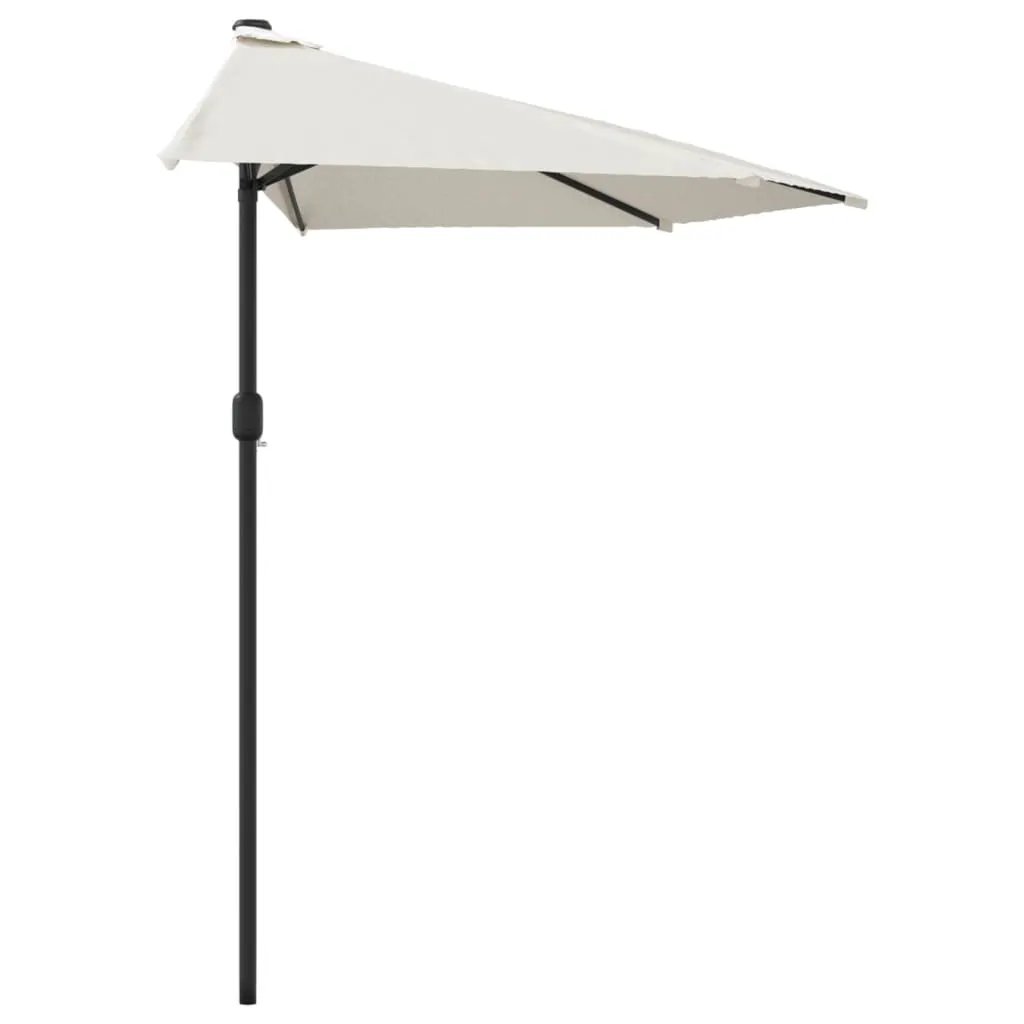vidaXL vidaXL Garden Parasol with Aluminium Pole Sand 270x144 cm Half - Parasol