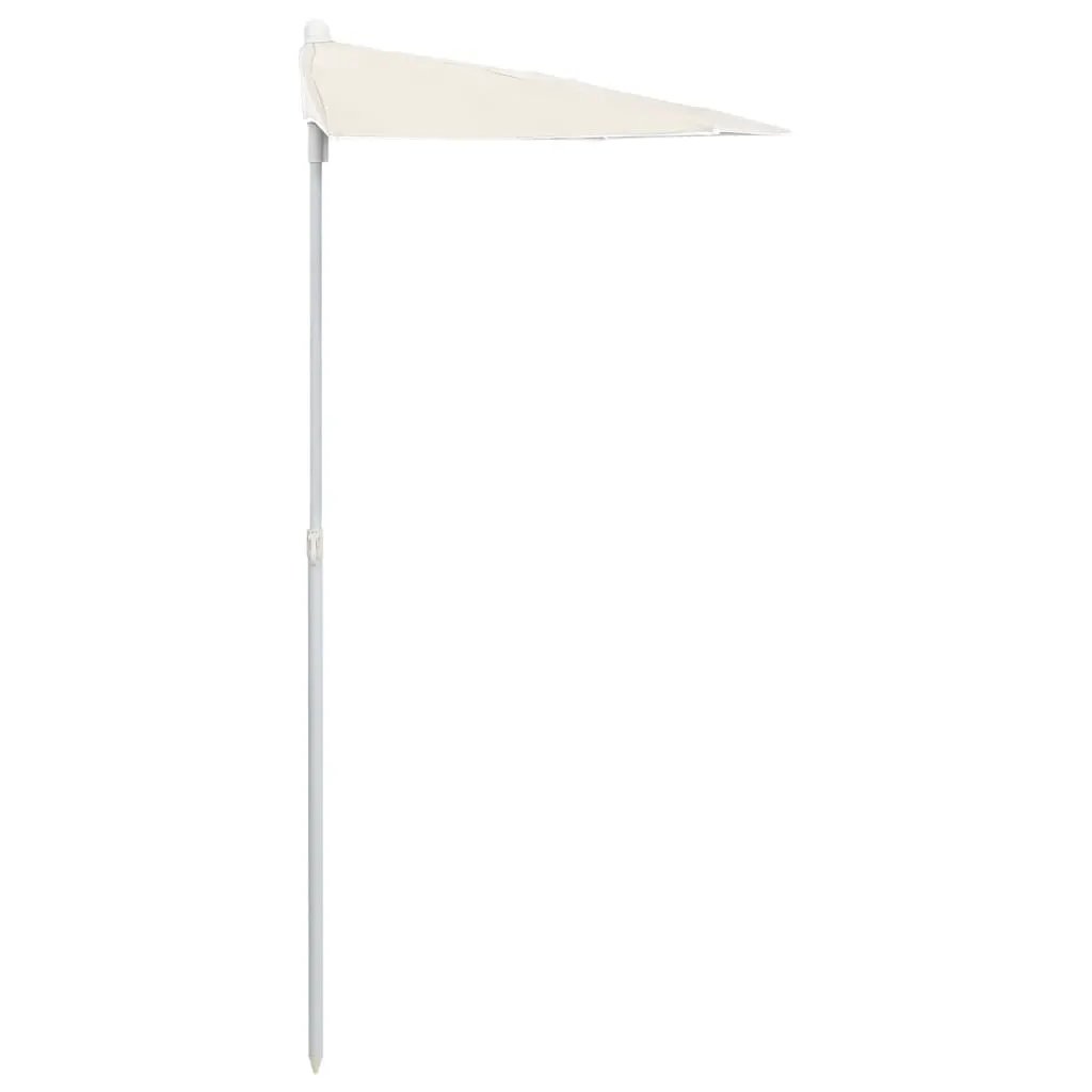 vidaXL vidaXL Garden Half Parasol with Pole 180x90 cm Sand - Parasol