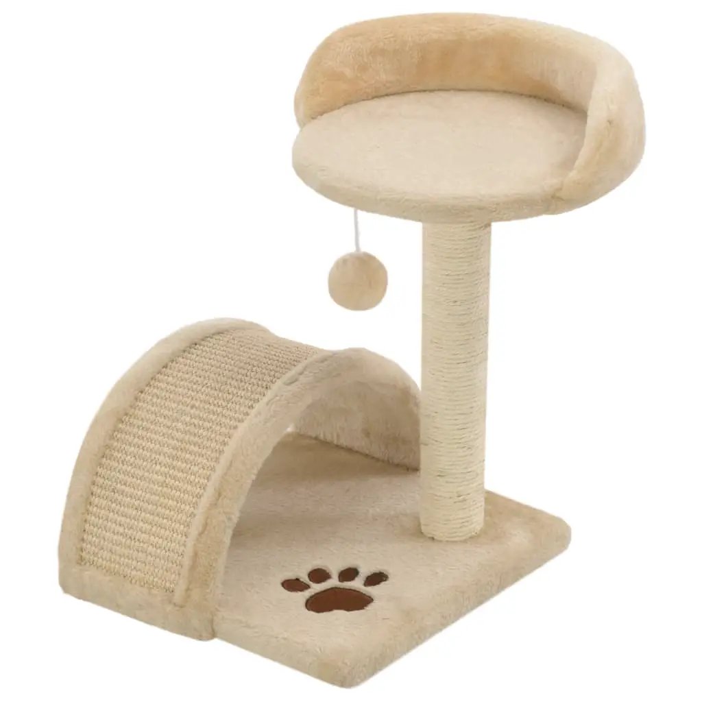 vidaXL vidaXL Cat Tree with Sisal Scratching Post 40 cm Beige and Brown - Cat Tree