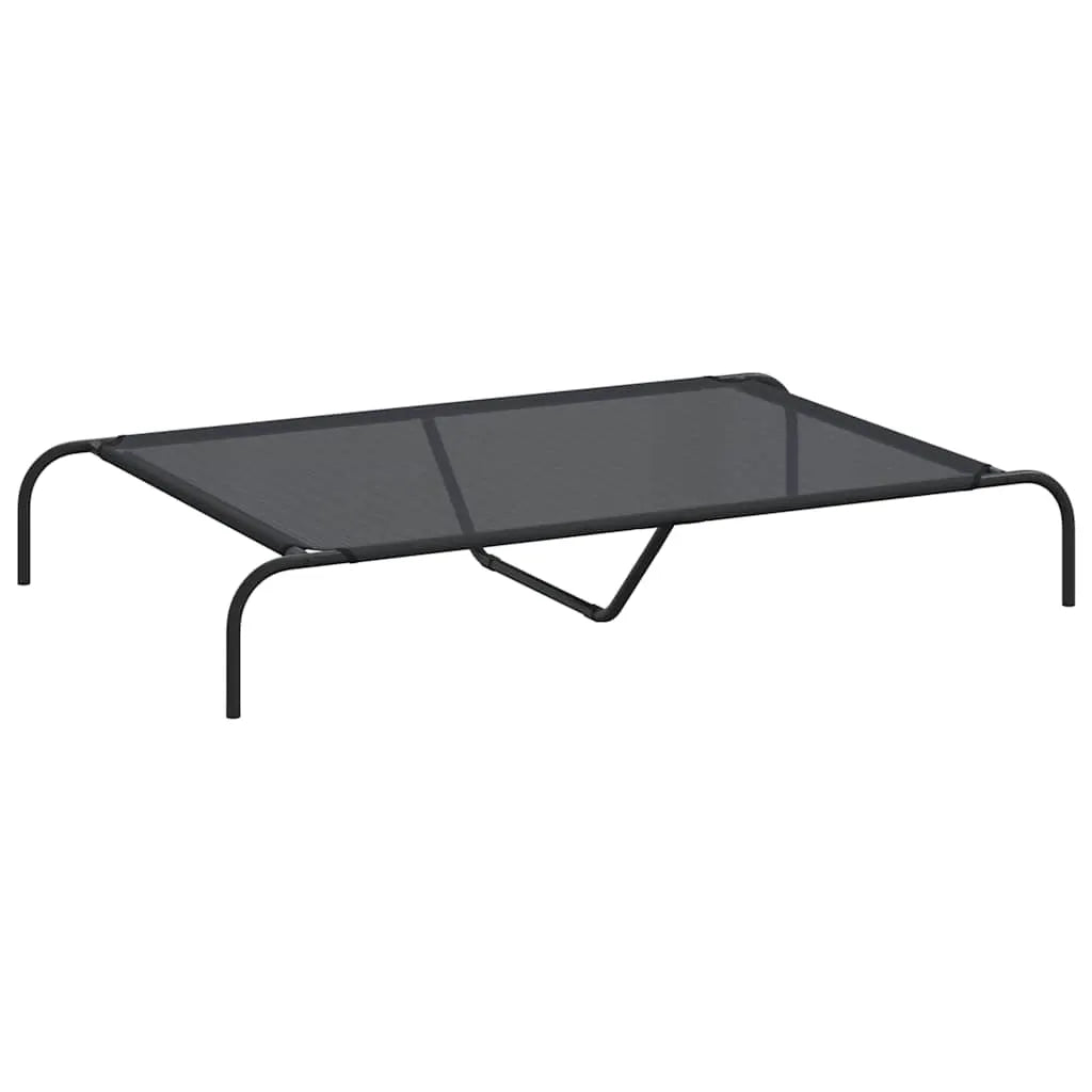 vidaXL Elevated Dog Bed Black 130x80x20 cm Textilene and Steel - from vidaXL