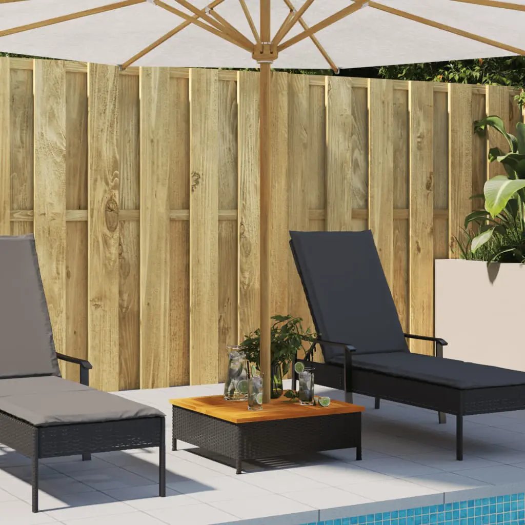 vidaXL vidaXL Parasol Base Cover Black 70x70x25 cm Poly Rattan and Acacia - Parasol