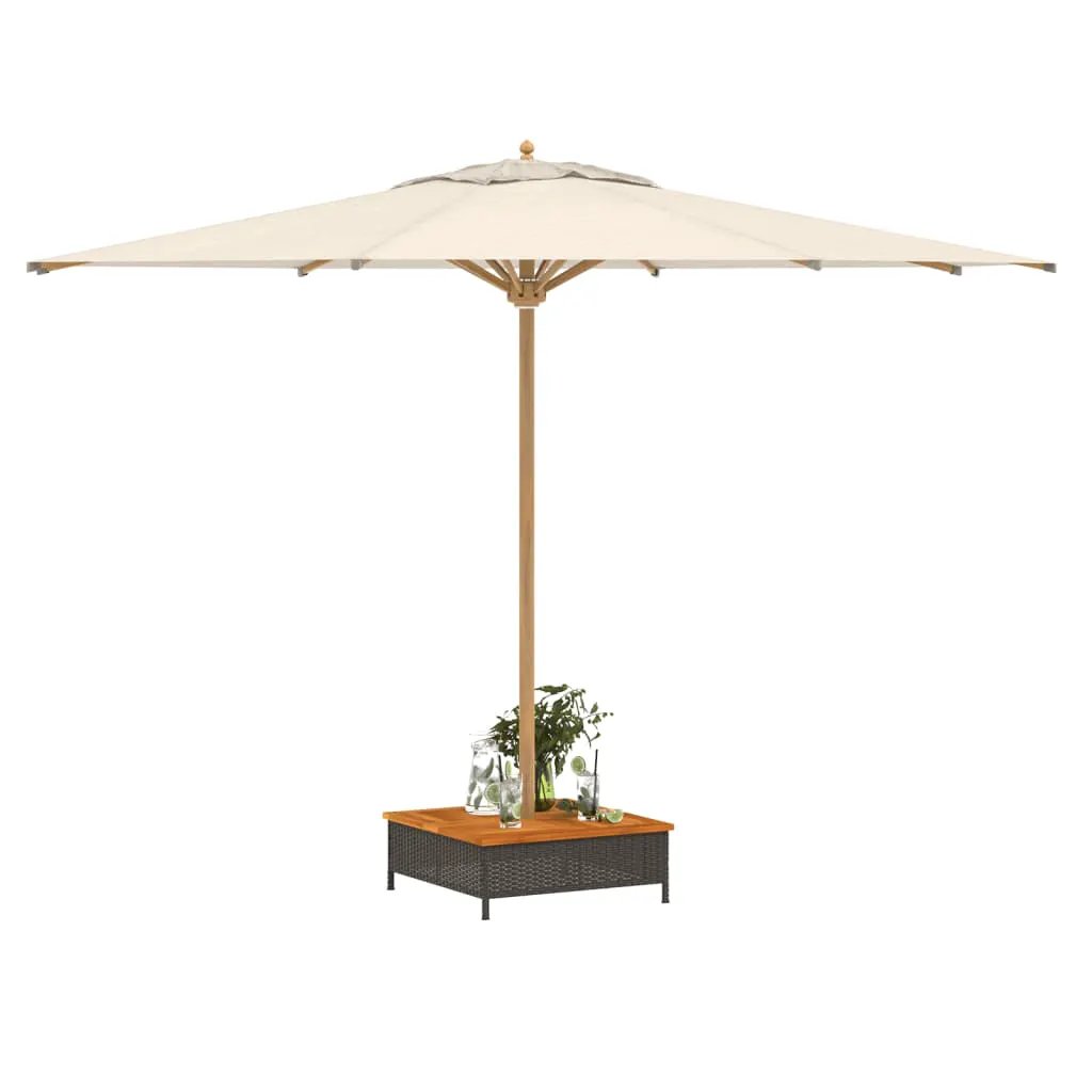 vidaXL vidaXL Parasol Base Cover Black 70x70x25 cm Poly Rattan and Acacia - Parasol