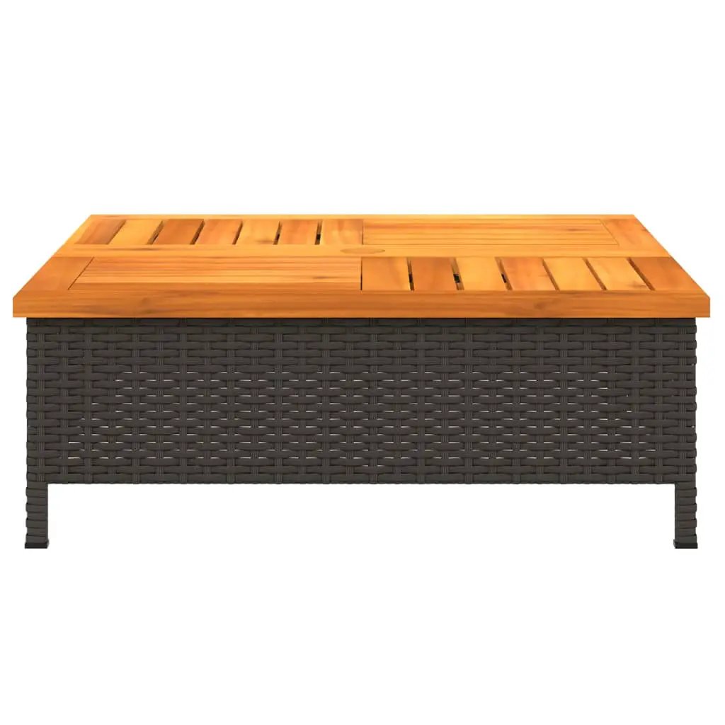 vidaXL vidaXL Parasol Base Cover Black 70x70x25 cm Poly Rattan and Acacia - Parasol
