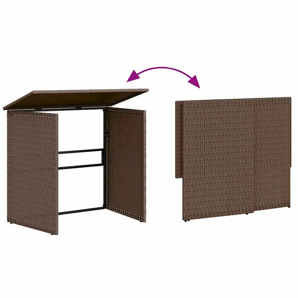 vidaXL vidaXL Garden Sofa with Table and Cushions L-Shaped Brown Poly Rattan - Garden Sofa Sets