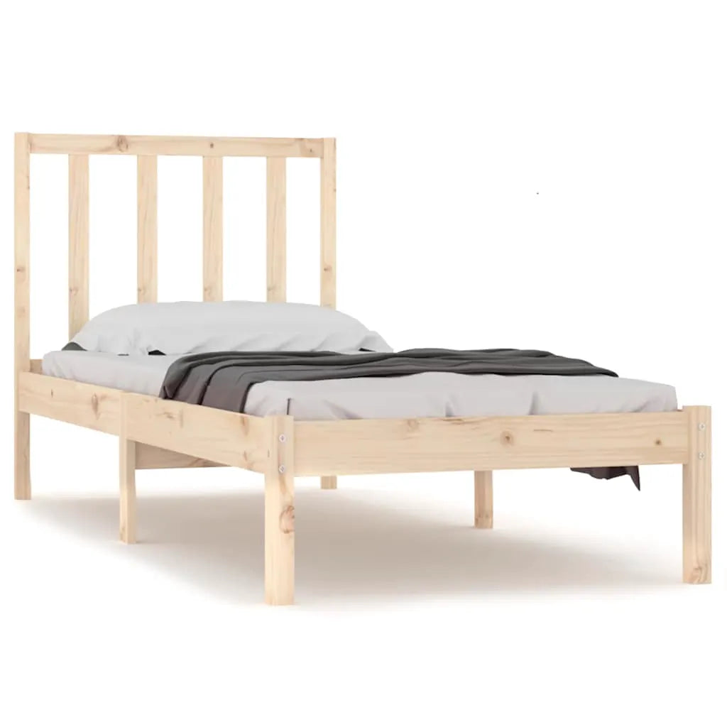 vidaXL Bed Frame | Natural pine | Solid pine wood | Small Single | Durable - from vidaXL